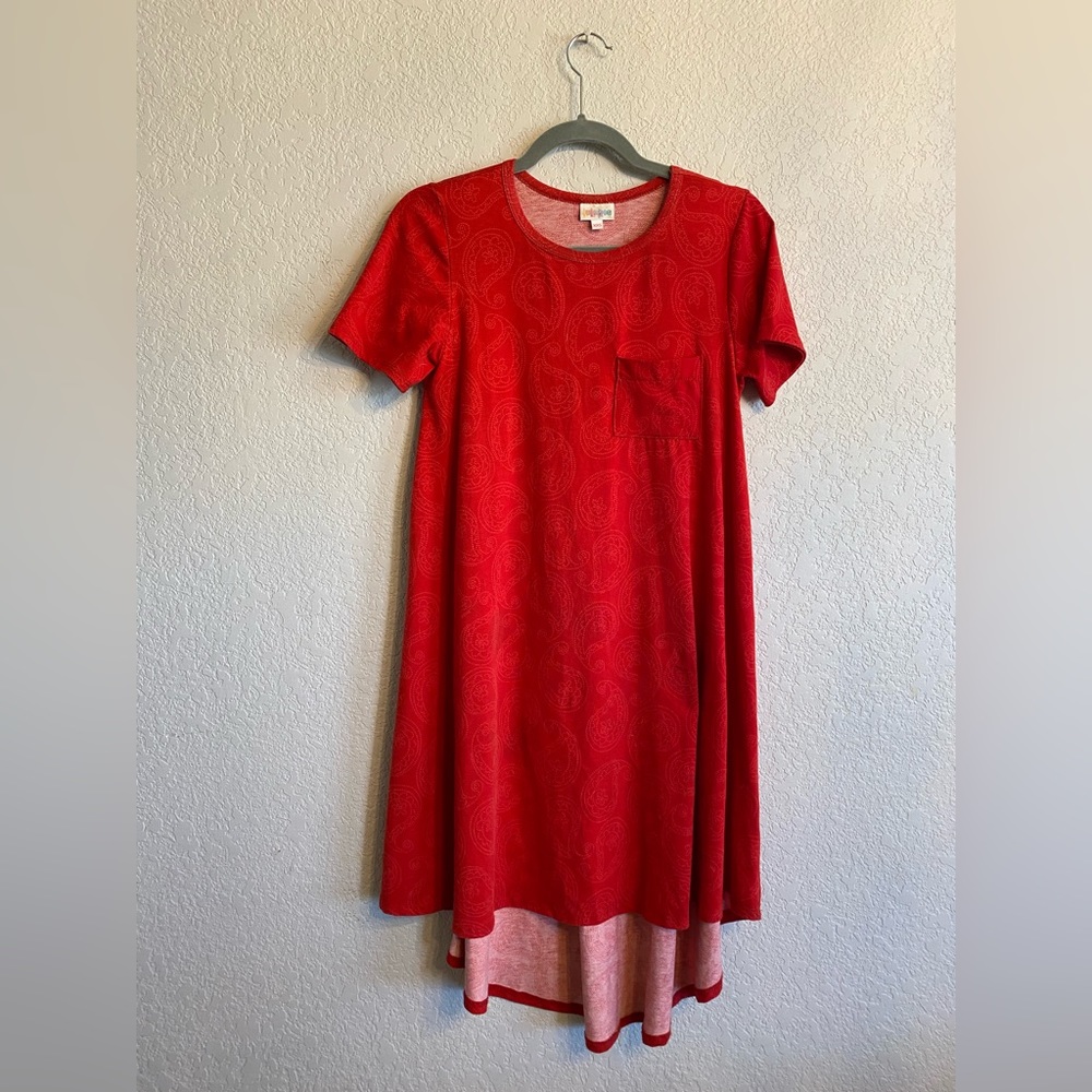 LulaRoe red paisley dress
